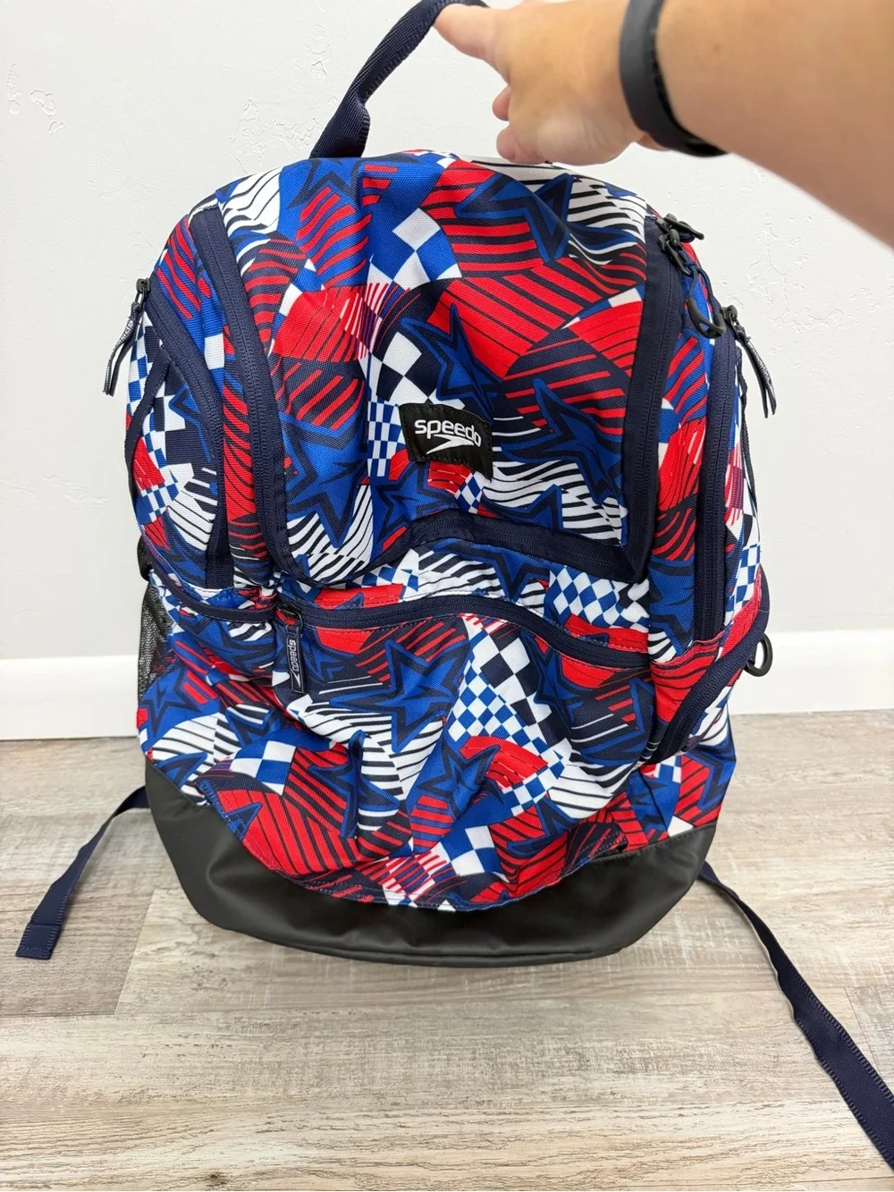 Speedo Teamster 35L Swim Backpack Red White Blue USA, NEW w/o tags